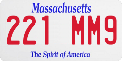 MA license plate 221MM9