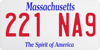 MA license plate 221NA9