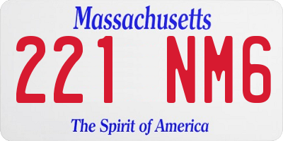 MA license plate 221NM6