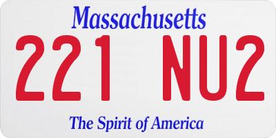 MA license plate 221NU2