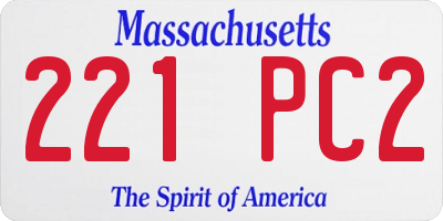 MA license plate 221PC2
