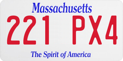 MA license plate 221PX4