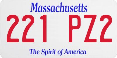 MA license plate 221PZ2