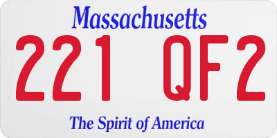 MA license plate 221QF2