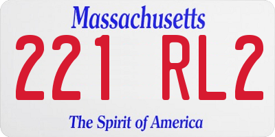MA license plate 221RL2