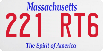 MA license plate 221RT6