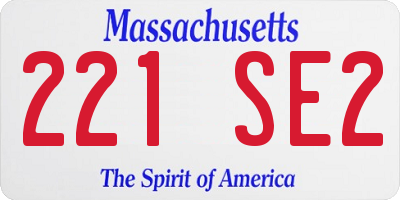 MA license plate 221SE2