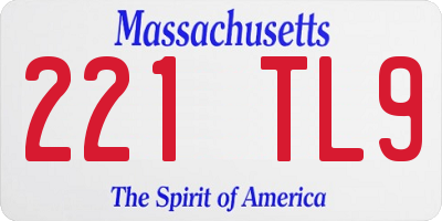 MA license plate 221TL9