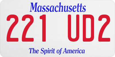 MA license plate 221UD2