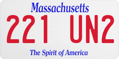 MA license plate 221UN2