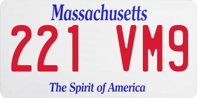 MA license plate 221VM9