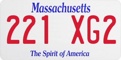 MA license plate 221XG2