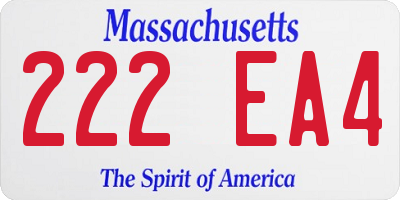 MA license plate 222EA4