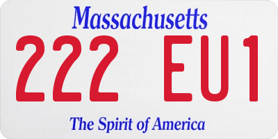 MA license plate 222EU1