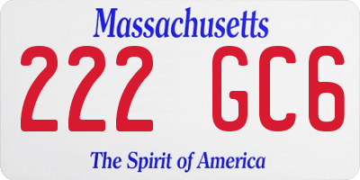 MA license plate 222GC6