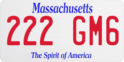 MA license plate 222GM6