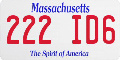 MA license plate 222ID6