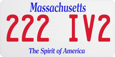 MA license plate 222IV2