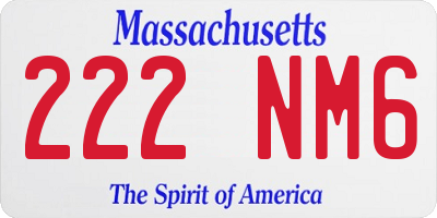 MA license plate 222NM6