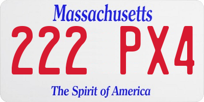 MA license plate 222PX4