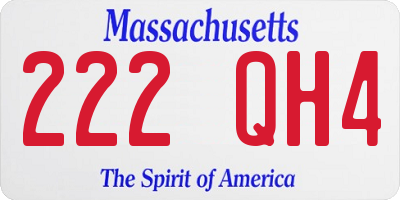 MA license plate 222QH4