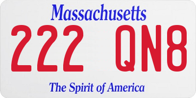 MA license plate 222QN8