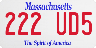 MA license plate 222UD5