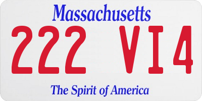 MA license plate 222VI4