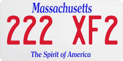 MA license plate 222XF2
