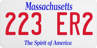 MA license plate 223ER2