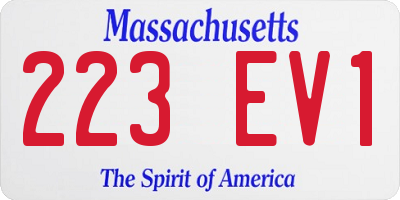 MA license plate 223EV1