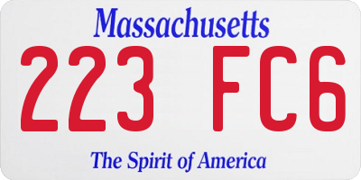 MA license plate 223FC6