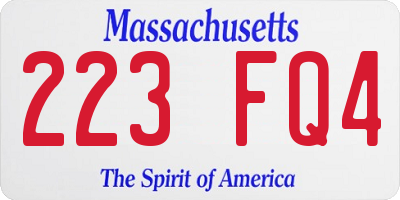 MA license plate 223FQ4