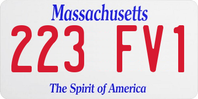 MA license plate 223FV1