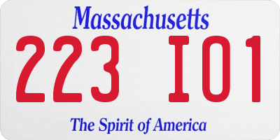 MA license plate 223IO1