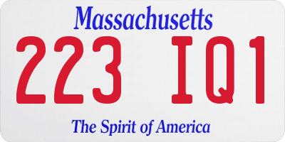 MA license plate 223IQ1