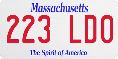 MA license plate 223LD0