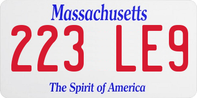 MA license plate 223LE9