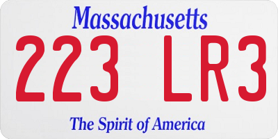 MA license plate 223LR3