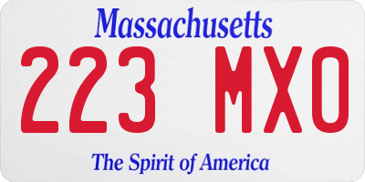 MA license plate 223MX0