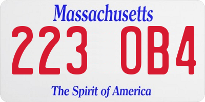 MA license plate 223OB4