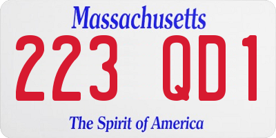 MA license plate 223QD1