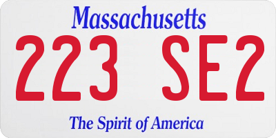 MA license plate 223SE2