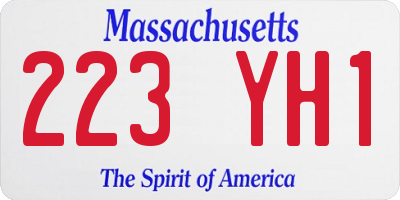 MA license plate 223YH1