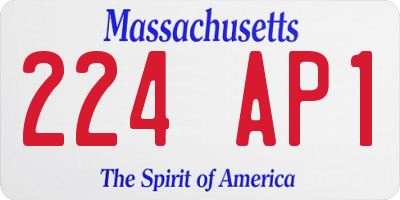 MA license plate 224AP1