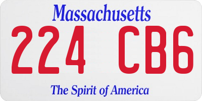 MA license plate 224CB6