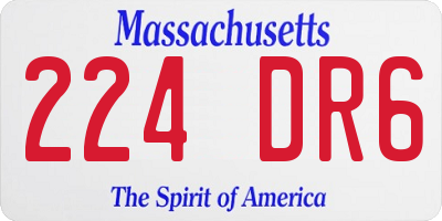 MA license plate 224DR6