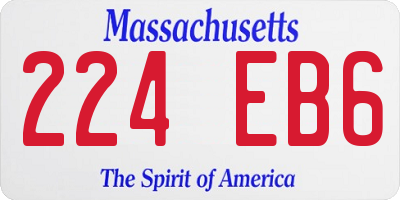MA license plate 224EB6