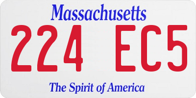 MA license plate 224EC5