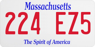 MA license plate 224EZ5